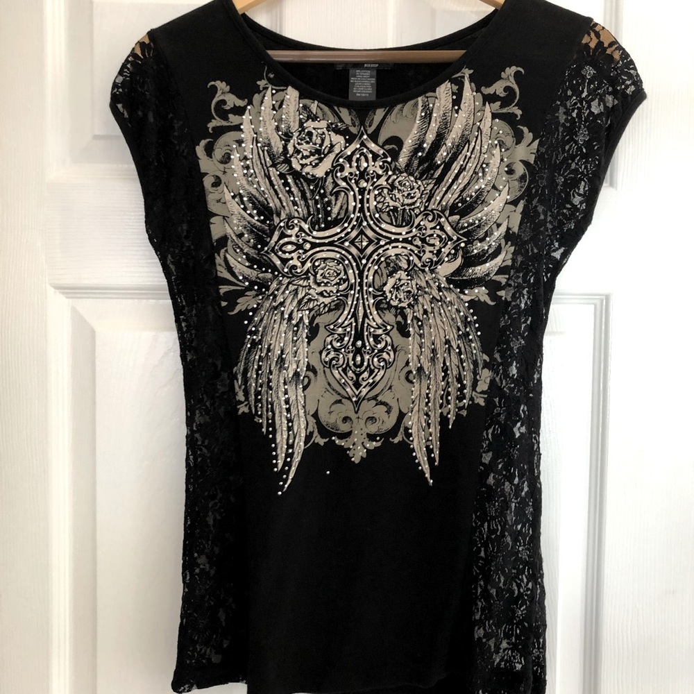 NWOT Los Angeles bus stop sz M blingy sleeveless top